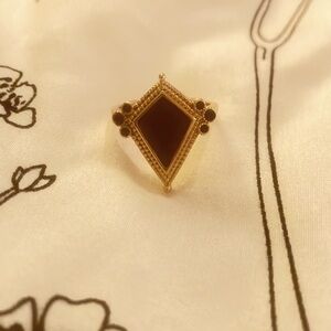 Gold and Black Geometric Ring